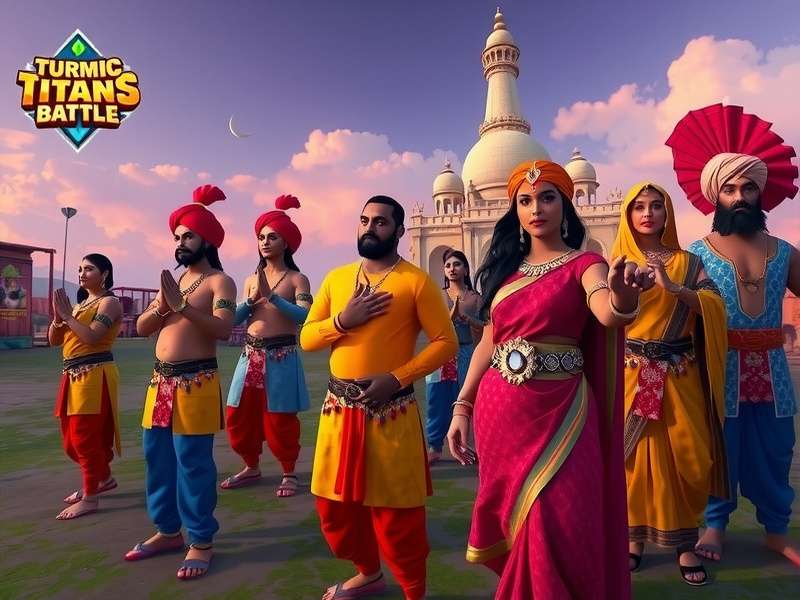 Turmeric Titans Battle community event with players in traditional Indian costumes